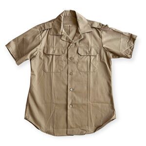 1977 US Army Tan 445 Uniform Shirt Mens Medium 31 JH Rutter Rex DSA100-77-C-0768